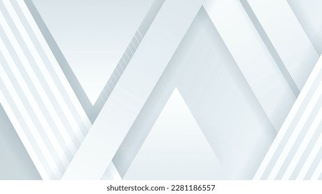 Abstract white geometric shape with futuristic concept background