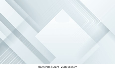 Abstract white geometric shape with futuristic concept background