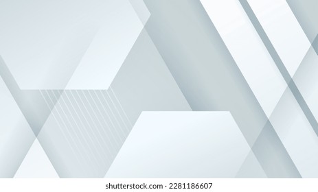 Abstract white geometric shape with futuristic concept background