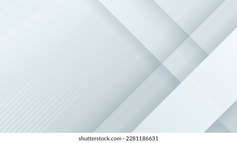 Abstract white geometric shape with futuristic concept background