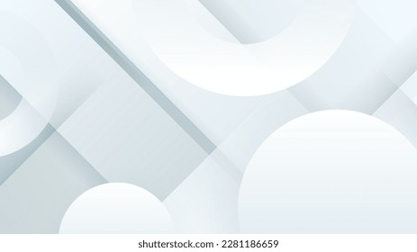 Abstract white geometric shape with futuristic concept background