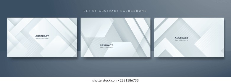 Abstract white geometric shape with futuristic concept background