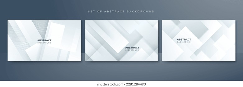 Abstract white geometric shape with futuristic concept background