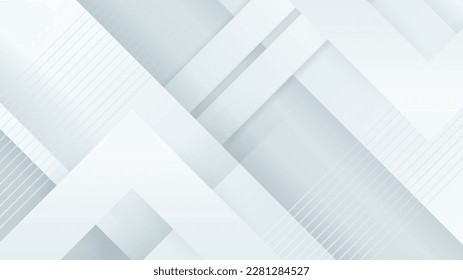 Abstract white geometric shape with futuristic concept background