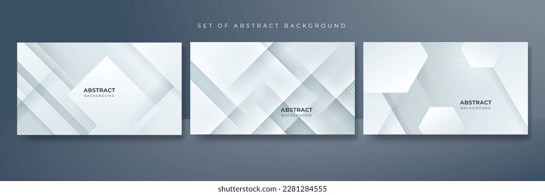 Abstract white geometric shape with futuristic concept background
