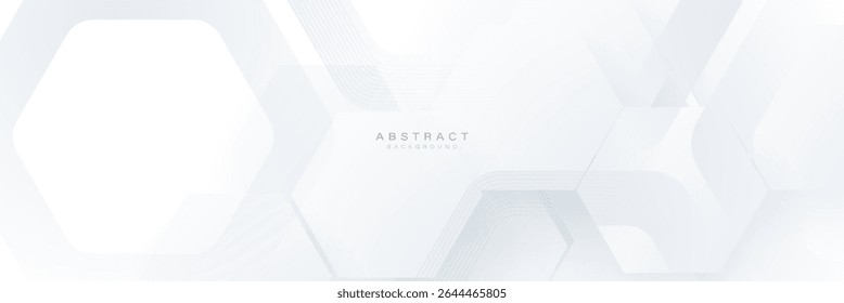 Abstract white geometric shape technology digital hi tech concept background. Space for your text