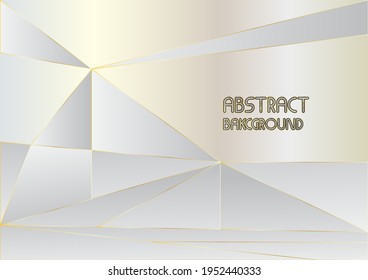 Fondo de fondo de formas geométricas blancas abstractas, fondo de fondo de polígono geométrico abstracto. forma de triángulo bajo polo con vector de color blanco y dorado, ilustración
