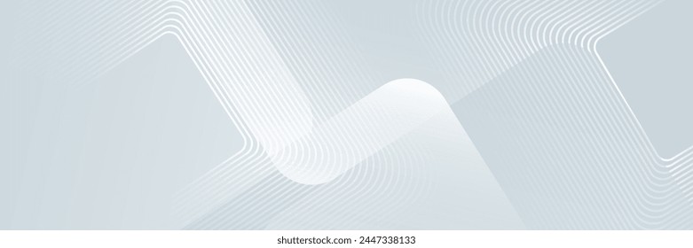 Abstract white geometric shapes background. Modern square lines pattern. Minimal geometric design. Futuristic concept. Suitable for posters, banners, brochures, covers, presentations, websites, vector