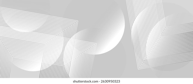 Fondo de Formas geométricas blancas Abstractas. Patrón de líneas cuadradas modernas. Diseño geométrico mínimo. Concepto futurista. Conveniente para los carteles, Anuncios, folletos, cubiertas, presentaciones, Sitios web, Vector