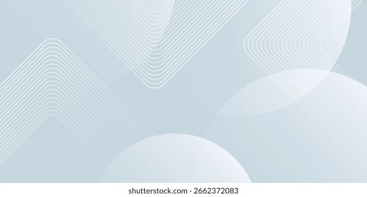 Abstract white geometric shapes background. Modern square lines pattern. Minimal geometric design. Futuristic concept. 