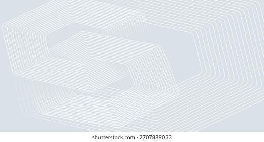 Abstract white geometric shapes background. Modern square lines pattern. Minimal geometric design. Futuristic concept. Suitable for posters, banners, brochures, covers, presentations, websites, vector