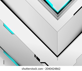Abstract white geometric technology digital hi tech concept background. Vector illustration
