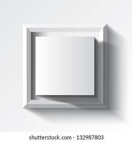 Abstract white geometrical background with cube