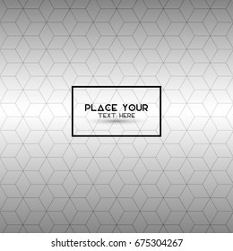 Abstract white geometrical rhombus background with space for text in a frame. Vector illustration