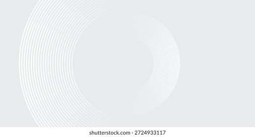 Círculo brillante blanco Abstractas geométrico sobre fondo gris
