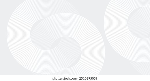 Abstract white glowing geometric lines on gray background. Modern shiny blue circle lines pattern. Futuristic technology concept. Suit for cover, poster modern