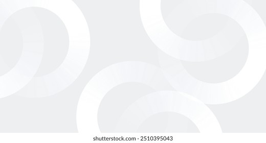 Linhas geométricas brilhantes em branco abstrato sobre fundo cinza. Padrão moderno de linhas de círculo azul brilhante. Conceito de tecnologia futurista. Terno para capa, cartaz moderno