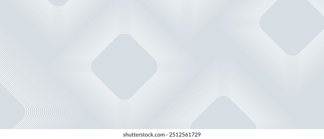 Abstract white glowing geometric lines on gray background. Modern shiny blue circle lines pattern.