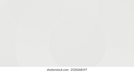 Abstract white glowing geometric lines on gray background. Modern shiny blue circle lines pattern. Futuristic technology concept. eps10.