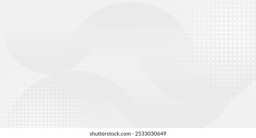 Abstract white glowing geometric lines on gray background. Modern shiny blue circle lines pattern. Futuristic technology concept. Suit for cover, poster, banner, brochure,