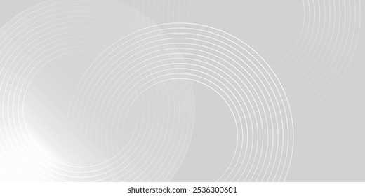 Abstract white glowing geometric lines on gray background.