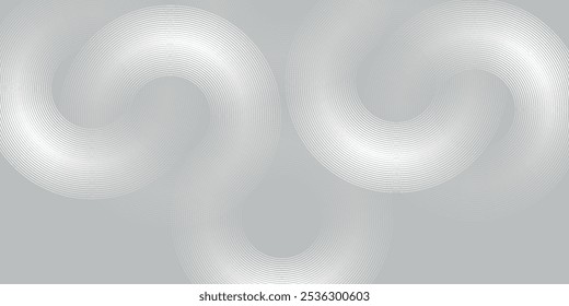Líneas geométricas brillantes blancas Abstractas sobre fondo gris. Modelo azul brillante moderno de las líneas del círculo, eps10.