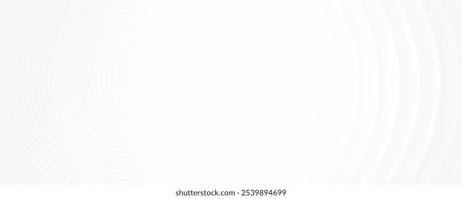 Linhas geométricas brilhantes em branco abstrato sobre fundo cinza. Padrão moderno de linhas de círculo azul brilhante. Conceito de tecnologia futurista. Terno para capa, cartaz,