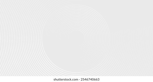 Líneas geométricas brillantes blancas Abstractas sobre fondo gris. Moderno patrón de líneas de círculo azul brillante. Concepto de tecnología futurista. Traje para la cubierta, cartel,