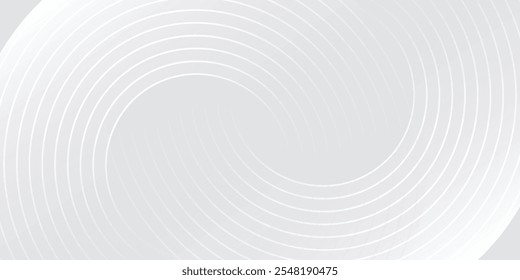Abstract white glowing geometric lines on gray background. Modern shiny blue circle lines pattern. Futuristic technology concept. Suit for cover, poster