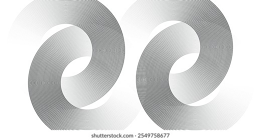 Abstract white glowing geometric lines on gray background. Modern shiny blue circle lines pattern. Futuristic technology concept. Suit for cover, poster,