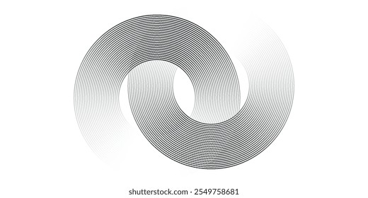 Líneas geométricas brillantes blancas Abstractas sobre fondo gris. Moderno patrón de líneas de círculo azul brillante. Concepto de tecnología futurista. Traje para la cubierta, cartel,
