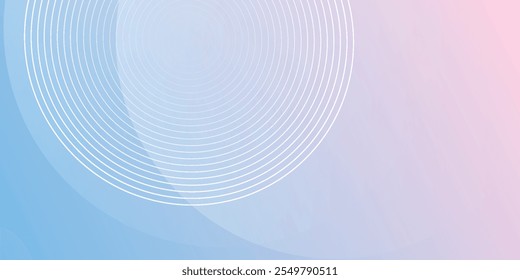 Abstract white glowing geometric lines on gray background. Modern shiny blue circle lines pattern. Futuristic technology concept. Suit for cover, poster