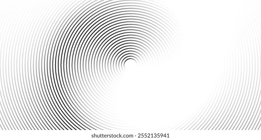 Abstract white glowing geometric lines on gray background. Modern shiny blue circle lines pattern. Futuristic technology concept. Suit for cover, poster