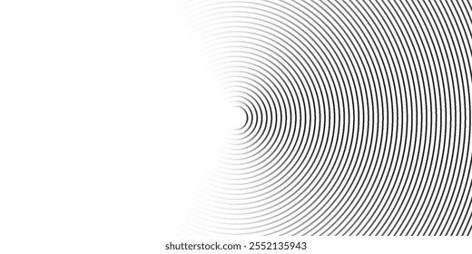 Abstract white glowing geometric lines on gray background. Modern shiny blue circle lines pattern. Futuristic technology concept. Suit for cover, poster