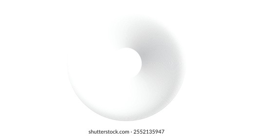 Abstract white glowing geometric lines on gray background. Modern shiny blue circle lines pattern. Futuristic technology concept. Suit for cover, poster