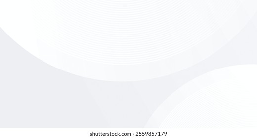 Abstract white glowing geometric lines on gray background. Modern shiny blue circle lines pattern simple art modern background