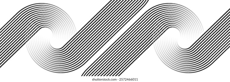 Abstract white glowing geometric lines on gray background. Modern shiny blue circle lines pattern. Futuristic technology concept. Suit for