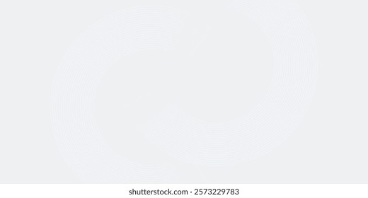 Abstract white glowing geometric lines on gray background. Modern shiny blue circle lines pattern. Futuristic technology concept. Suit for cover, poster,