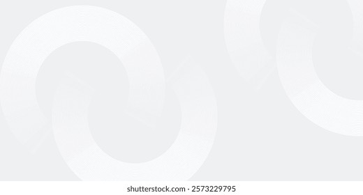 Abstract white glowing geometric lines on gray background. Modern shiny blue circle lines pattern. Futuristic technology concept. Suit for cover, poster,