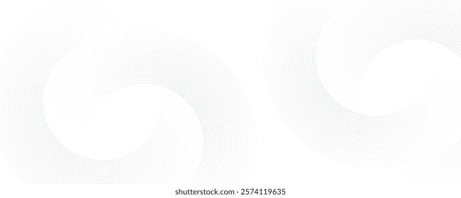 Abstract white glowing geometric lines on gray background. Modern shiny blue circle lines pattern. Futuristic technology concept.