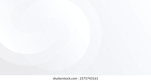 Abstract white glowing geometric lines on gray background. Modern shiny line simple
