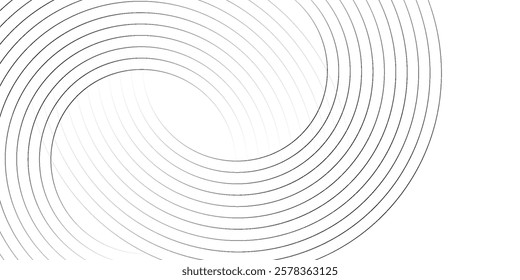 Abstract white glowing geometric lines on gray background. Modern shiny blue circle lines pattern. Futuristic technology concept. Suit for cover, poster, banner, brochure, header, website