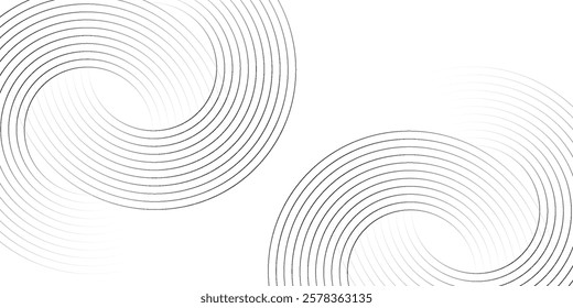 Abstract white glowing geometric lines on gray background. Modern shiny blue circle lines pattern. Futuristic technology concept. Suit for cover, poster, banner, brochure, header, website