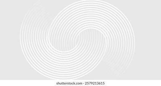 Abstract white glowing geometric lines on gray background. 