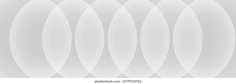 Abstract white glowing geometric lines on grey background. Modern shiny blue circle lines pattern. Futuristic technology concept. Suit for cover, poster. Vector illustration