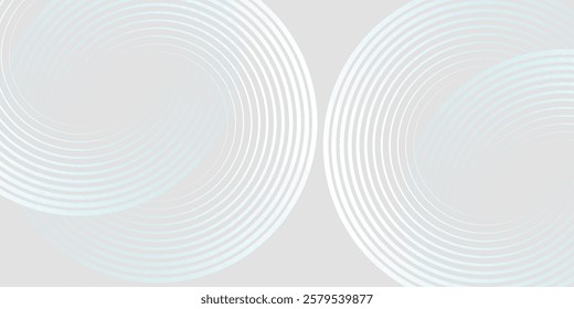Abstract white glowing geometric lines on gray background. Modern shiny blue circle lines pattern. Futuristic technology concept. Suit for cover,