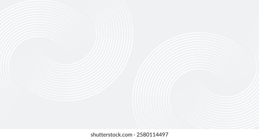 Abstract white glowing geometric lines on gray background. Modern shiny blue circle lines pattern. Futuristic technology concep arts modern