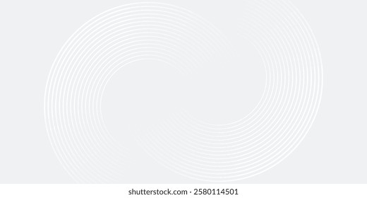 Abstract white glowing geometric lines on gray background. Modern shiny blue circle lines pattern. Futuristic technology concep arts modern