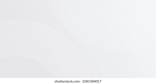 Abstract white glowing geometric lines on gray vector design art simple