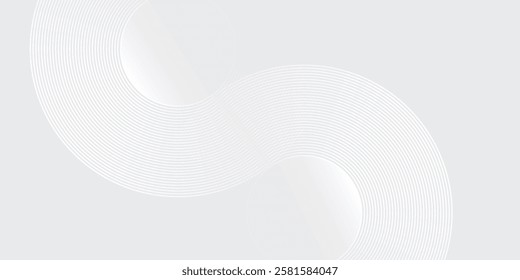 Abstract white glowing geometric lines on gray background design art modern
